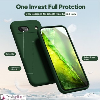 Liquid Air silikoninis žalias dėklas - su kameros apsauga (Google Pixel 8A)